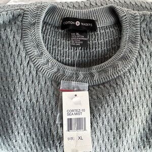 NWT XL Cotton Traders Men's Crewneck Sweater - Seamist